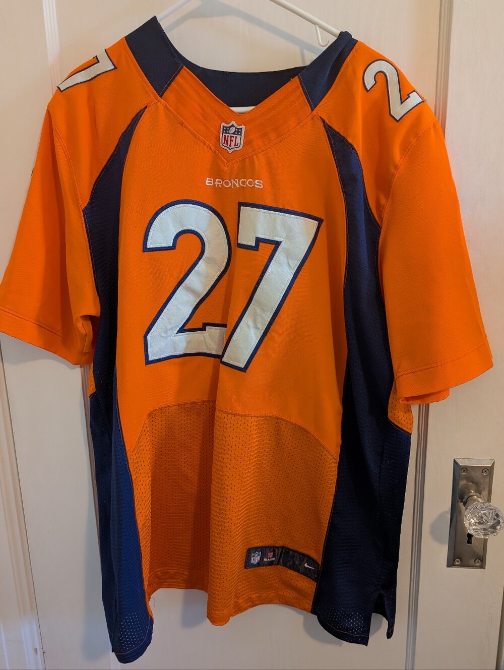 Official NFL Knowshon Moreno Denver Broncos #27 Orange & Navy Football Jersey